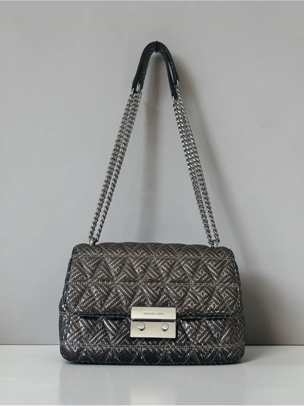 Michael Kors Sloan NWOT Gunmetal Quilted Chain Shoulder Bag